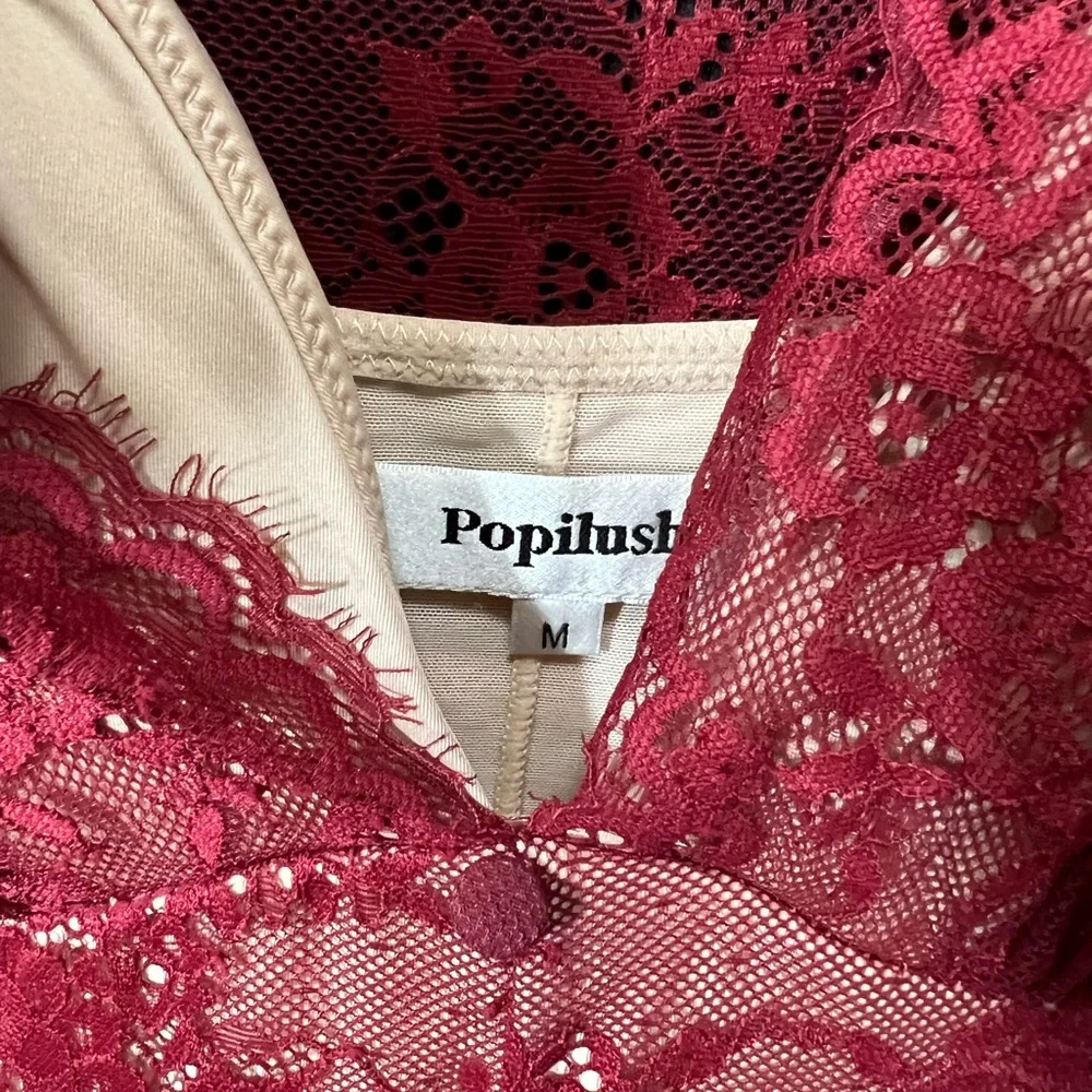 Red Lace Maxi Dress - Picture 2 of 6